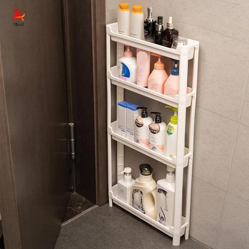 Slim Bathroom Storage Cart - Narrow Shelf Trolley for Toilet , Door Seam Organizer, Space-Saving Bathroom Accessory