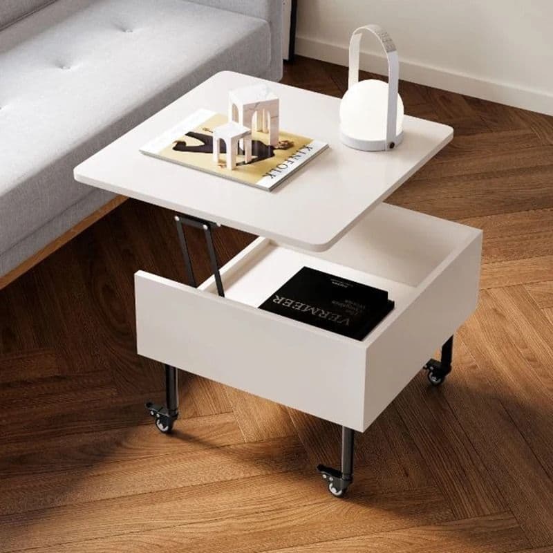 Lift top coffee tables for living room, small rising wooden dining center tables with storage shelf and hidden compartment