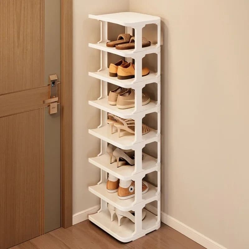 Doorway Shoes Organizer Wall Corner Stackable Space-saving Narrow DIY Shoe Storage Rack Household Apartment Tiny Home Condo Living